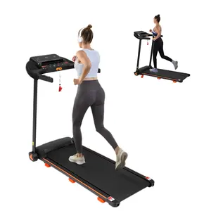 Foldable Running Treadmill with Multi-Function Console, USB Music Port, 12 Presets & Shock Absorption System