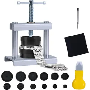 Watch Press Tool Set, Watch  Case Closer for Closing the Watch Cover , Watch  Replacement Tool Kit, Dismantling The Watch Opener Case, Suitable for Watch Repair Kits with 16 to 50mm Circular Dials