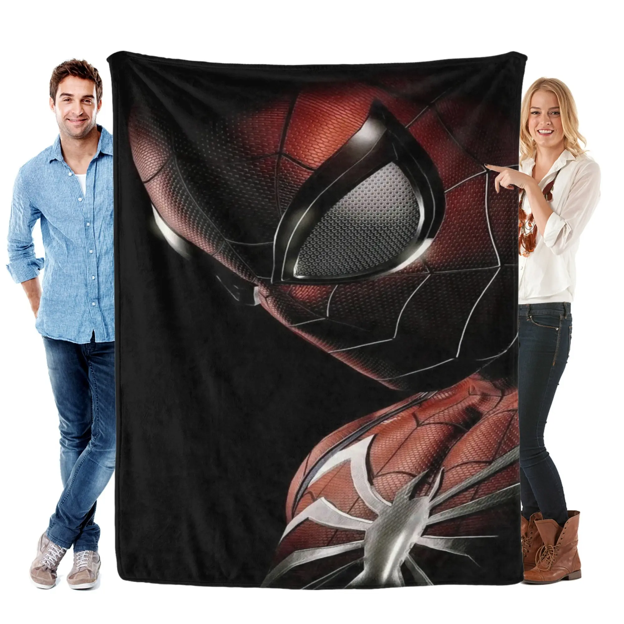 [SummerVibes] MARVEL CLASSIC Spider-Man Cinematic Dark Soft Flannel Blanket, Vibrant 2D Print Throw for Couch, Bed, Office & Gaming Room Decor