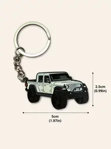4x4 Off-Road Pickup Truck Keychain Heavy-Duty Zinc Alloy Charm with Enamel Finish for Truck Owners Enthusiasts Durable Metal Key Ring & Chain