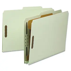 212 MAIN Expanding File Folder, Smead 13723 Classification File Folder with 1 Divider, 2 in. Expansion, .4 Cut Top Tab, Letter Size, Gray-Green, 10 per Box, Office Supplies, Storage