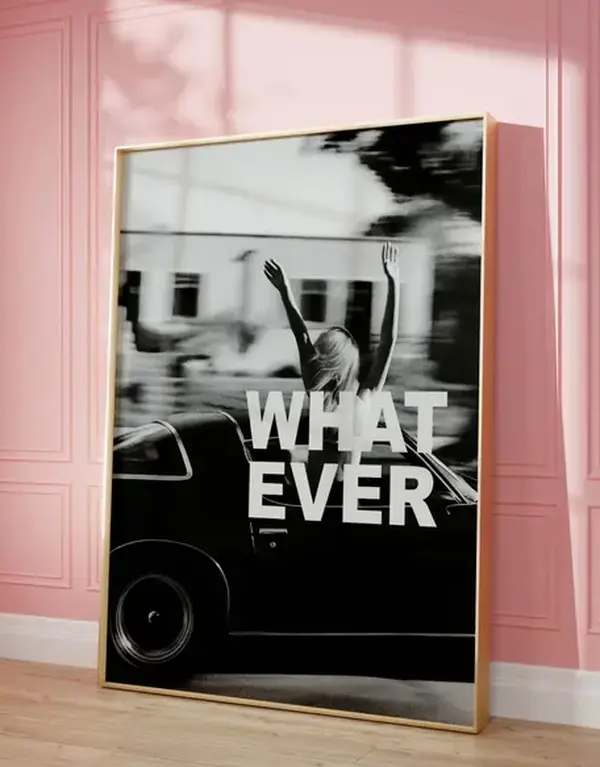 Whatever Poster, Collage Apartment Print, Black And White Fashion Print, Art for Teen Room [ NO FRAME ]