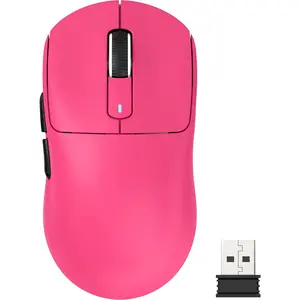X3 Lightweight  Gaming  with Tri-Mode 2.4G/USB-C Wired/,Up to 26K DPI, PAW3395 Optical Sensor,Kailh GM8.0 ,5 programmable Buttons for PC/Win/(Berry Red)