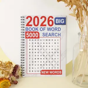 2026 New Adult Coloring Book, 24 Pages Spiral Bound, Large Print, Word Puzzle Art Activity Book, Stress Relief Journal, Relaxation Gift