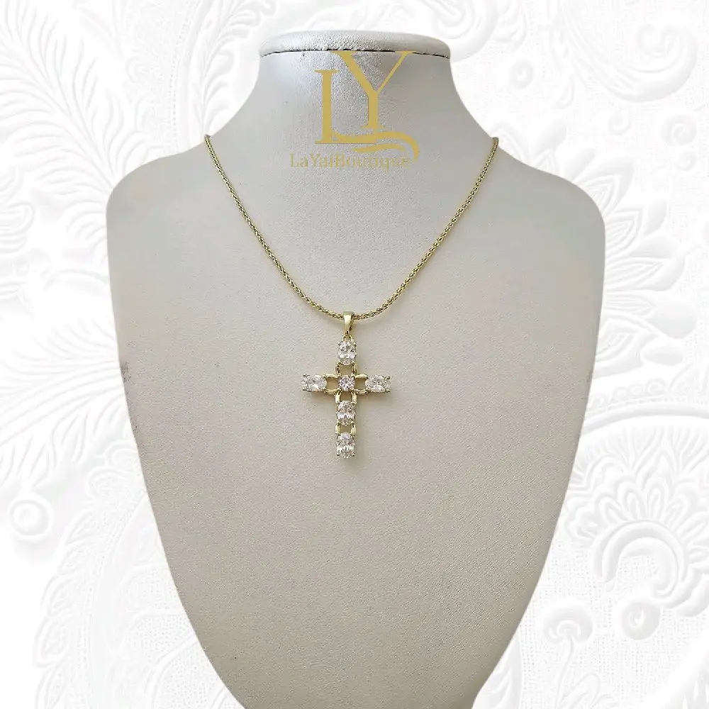 LaYaiBoutique #1479 14k Gold Plated Pendant cross Necklace High Quality