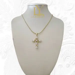 LaYaiBoutique #1479 14k Gold Plated Pendant cross Necklace High Quality
