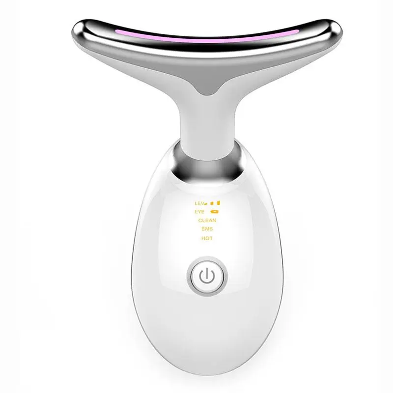 Red & White 3-in-1 EMS Neck Massager | LED Light Therapy relaxation Heat with body care device Body Care Machine