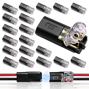 Double-Wire Plug-in Connector Led Light Strip Connectors 2 Pin, Low Voltage Wire Connector with Locking Buckle, Fast Connect Plugs Led Connectors for Strip Lights, Emergency Repairs,Automotive & Home Wiring