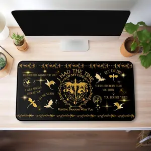 Fourth Wing Bookish Dragon Desk Mat, The Night Court, Romantasy Decor for Xaden Riorson Fans, Gaming Desk Pad, ACOTAR Fans, Veralis Merch, Aesthetic Desk Mat, Book Lover Gift