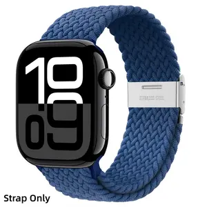 Nylon Elastic Braided Solo Loop Stretchy Straps Elastic Sport Wristbands, Smart watch straps, For Apple Watch Band 44mm 45Mm 46MM 40mm 41mm 42mm Snap Bracelet For IWatch Ultra 2 Series10 9 8 7 6 5 4 3 SE Strap For Women Men