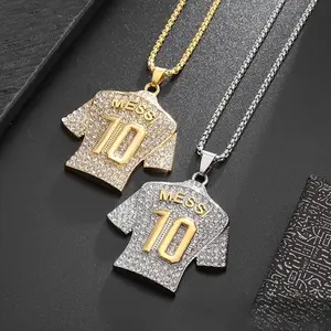 10 jersey creative pendant, football legend MESSI's 10 jersey accessory pendant, Messi's 10 jersey necklace, football fan merchandise, World Cup jersey pendant Jewellery