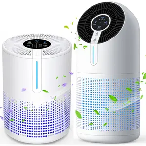 Air Purifiers M01 + M02 for Bedroom Home 430-1095 Sq.Ft,  H13 HEPA Filter Small Portable Air Purifier with USB   Sponge for Smokers Pollen Pets Dust Odors, Desktop Air Cleaner