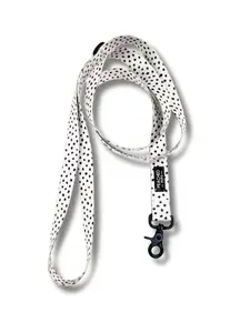 Spotted Cream Dog Leash - 3/4 Inch or 1 Inch - Customizable Pet Lead - Cute Dog Leash