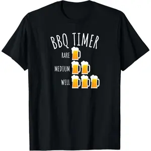 Hilarious Barbecue Timer Beer Drinking Grilling T-Shirt