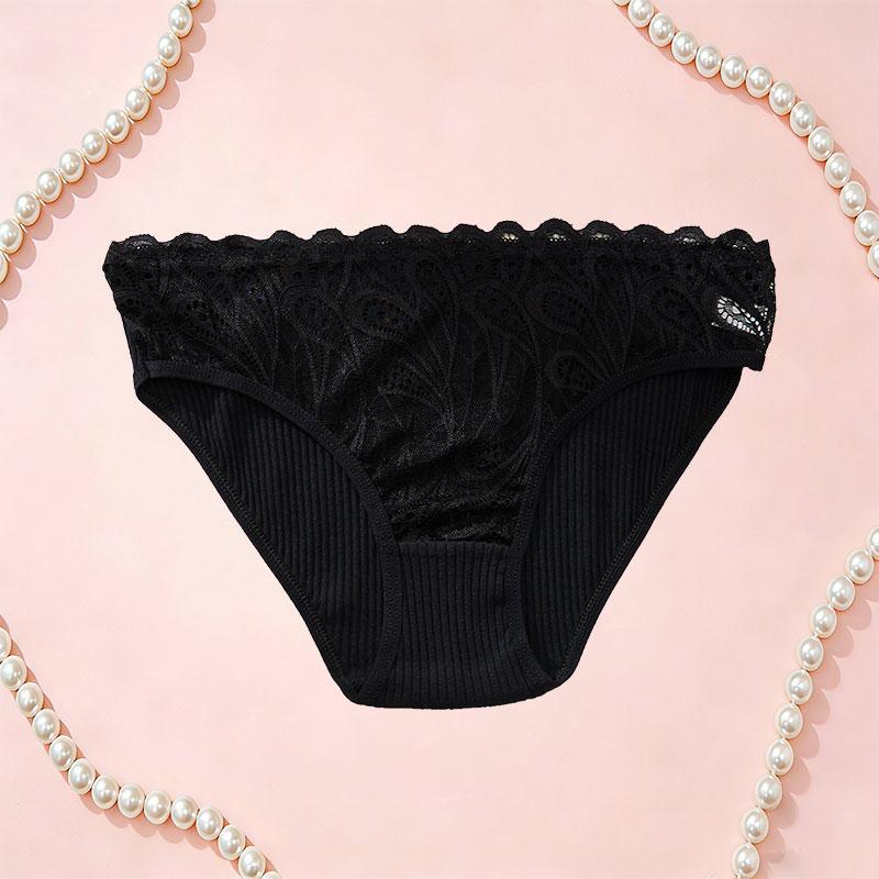 12pcs Sexy Cutout Lace Ruffle Trim Women’s Panties, Skin-Friendly, Butt-Lifting, Breathable Triangle Style