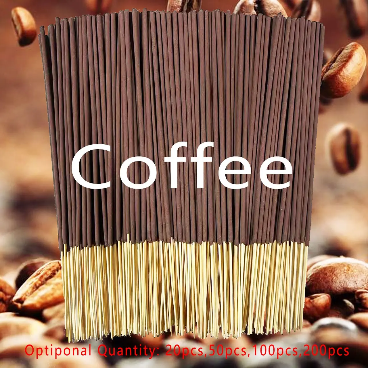 20/50/100/200pcs Coffee Scented Incense Sticks, 22cm Long-Lasting Fragrance, Room Fragrance, Household Fragrance, Aromatic Scents, Calming Aroma, Essential Oil Bamboo Stick, Yoga, Meditation, Home Use