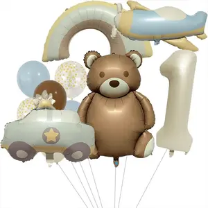 Trendy Car Plane Bear Rainbow Aluminum Foil Balloons Birthday Party Home Picnic Kids Room Decoration