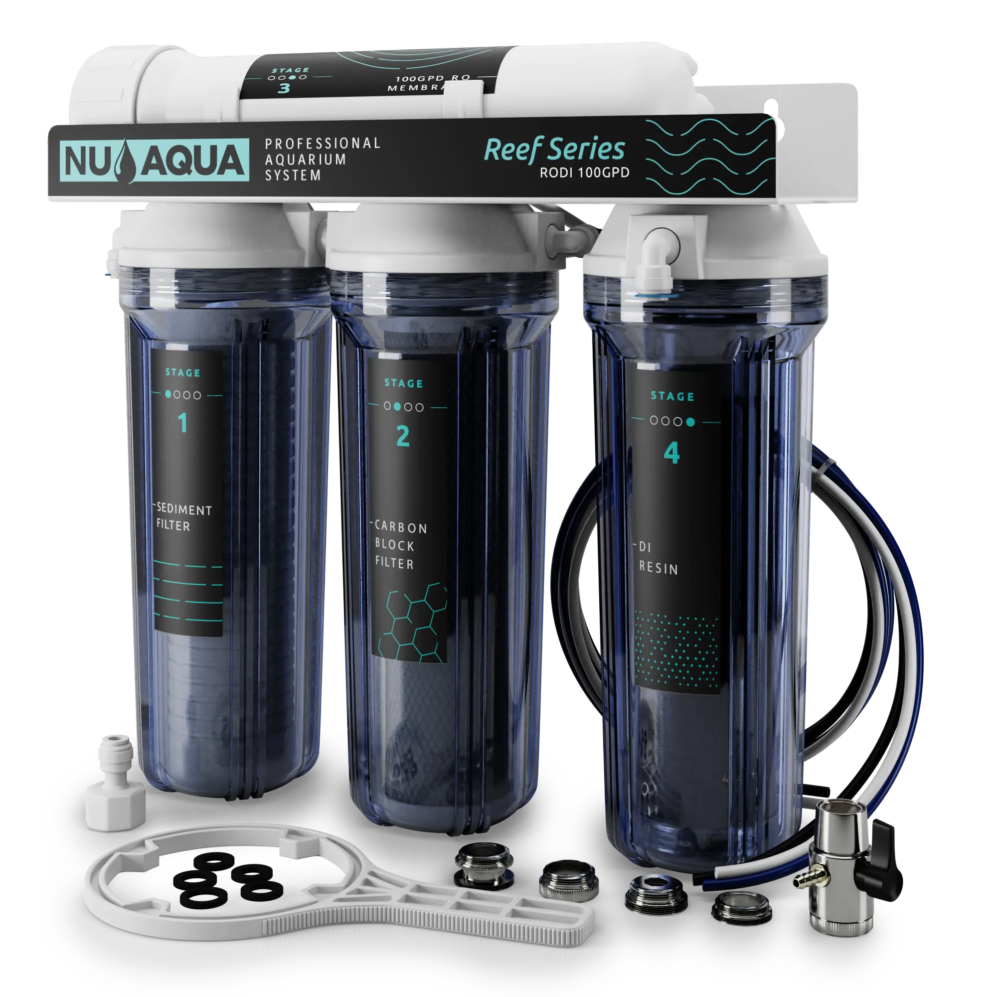 NU Aqua Reef Series 4 Stage 100GPD RODI Reverse Osmosis System