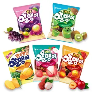 Korean Fruit Jelly Candy – Assorted Chewy Gummy Snacks – 5 Fruity Flavors (Grape, Plum, Lychee, Kiwi, Mango) – Individually Wrapped – Perfect for Kids & Adults (5 Flavor Mix–1.26oz(36g) × 5pack)