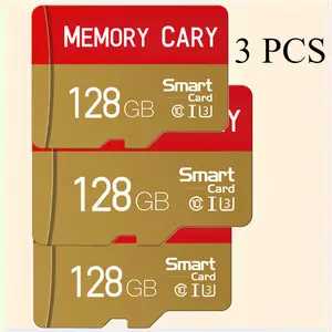 2pcs Micro SD Cards , 128GB Each, Class 10 High-Speed TF Memory, U3 Support, Compatible with Smartphones and DVRs - No Battery Required