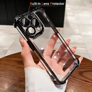 Luxury Plated Four-Corner Airbag Phone Case| Shockproof Protective Cover For iPhone 17 Pro Max 16 15 14 13 12 11 Pro Plus Air| Unisex, Ideal Gift for Men & Women