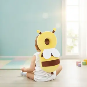 Cute Bee Design Baby Headrest Pillow, Breathable Baby Headrest Protective Pad, Baby Walking Headrest Pillow, Baby Travel Essentials
