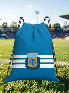 1 pc Argentina Football Print Drawstring Bags Men Women Storage Backpack Teenager Travel Bag Multi-function Pocket Match Day Essentials