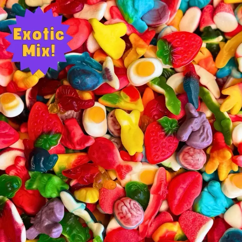 Exotic Non-Sour Gummy Variety Snack - Candy Snack! - Exotic Lovers Mix - Choose Your Own Size & Mix - Delicious Gummy Treats - Perfect for Exotic Cand