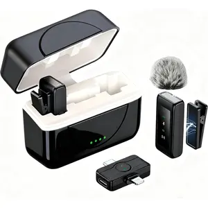 Lavalier Microhone, Mini Lael with  Cli/Noise Cancelling, lug-lay  Microhone for Video Recording/odcast/YouTube//Vlog, for ihone/iad/Android (Black)