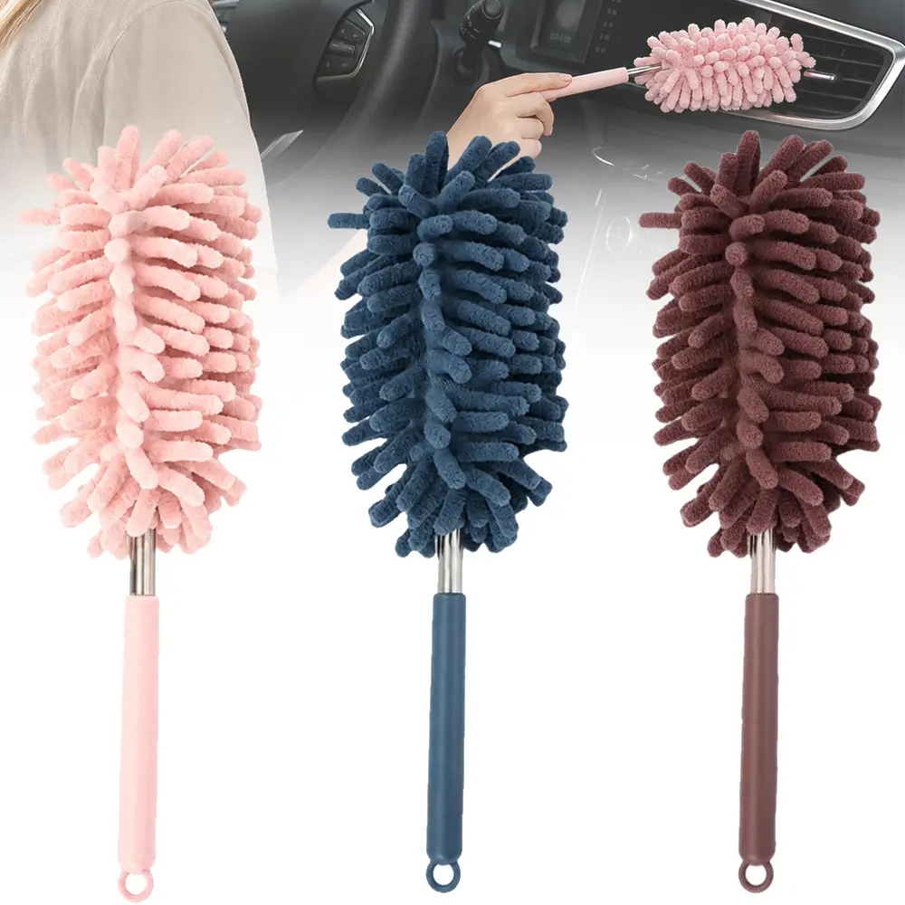3Pcs/Set Telescopic Microfiber Car & Home Duster,30 Inch Extendable Dusting Wand with Removable Washable Head for Car Dash,Blinds,Lights & Office,Halloween Christmas Party Gifts,Hand Tools Kits
