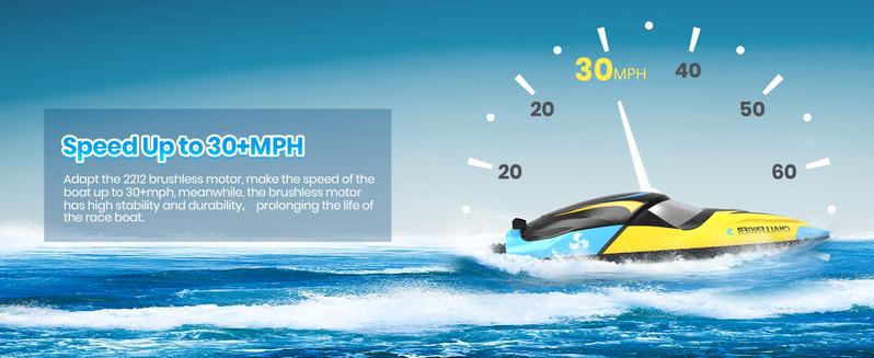 DEERC Brushless RC Boat, 30+ mph Fast Remote Control Boats with Never Capsize&Low Battery Alarm Function, Racing Boat with LED Lights for Pools&Lakes DEERC Brushless RC Boat, 30+ mph Fast Remote Control Boats with Never Capsize&Low Battery Alarm Function, Racing Boat with LED Lights for Pools&Lakes