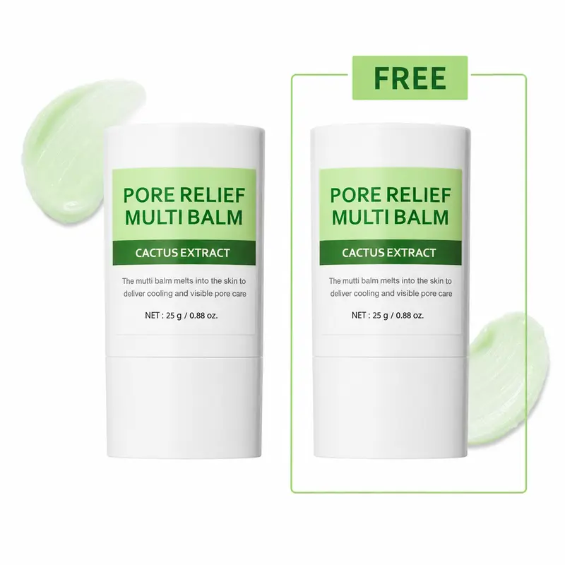 【Buy 1 Get 1 Free】YOLUXSPA Pore Relief Multi Balm with Cactus - Moisturizing Facial Cream, Hydrating Facial Cream for Adults, Pore Control, Moisture Hydrate Restore, 24 Months Shelf Life, All Skin Types Skincare Item, Cosmetic Moisturizer, Cream Moisturiz
