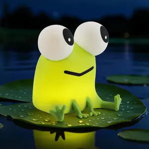 Frog Night Light, Soft Silicone Baby Bedside Lamp with Timer, Rechargeable LED Cute Toy Gift for Boys Girls Room Decor