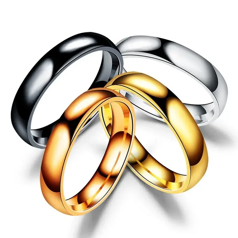 2026 Simple 4mm 6mm Titanium Ring Women Men Prevent Allergy High Polished Wedding Rings Stainless Steel Couple Finger Jewelry Gifts
