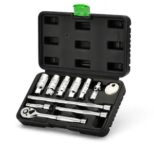 10PCS 3/8" Drive Magnetic Spark Plug Socket Set, Swivel Spark Plug Socket, 9/16", 5/8", 3/4", 13/16", 14, 16, 18mm, Universal Joint & Extension Bar, CR-V, Enhanced Magnetic Design