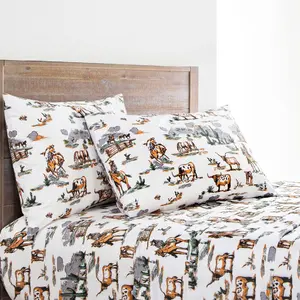 Ranch Life 200TC Cotton Percale Sheet Set