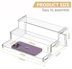 Acrylic Risers Display Stand, 3 Tier Cupcake Holder, Clear Perfume Organizer Stand, Display Shelf for Figures and Collection, Dessert Shelves for Party, Display Risers for Decoration and Organizer