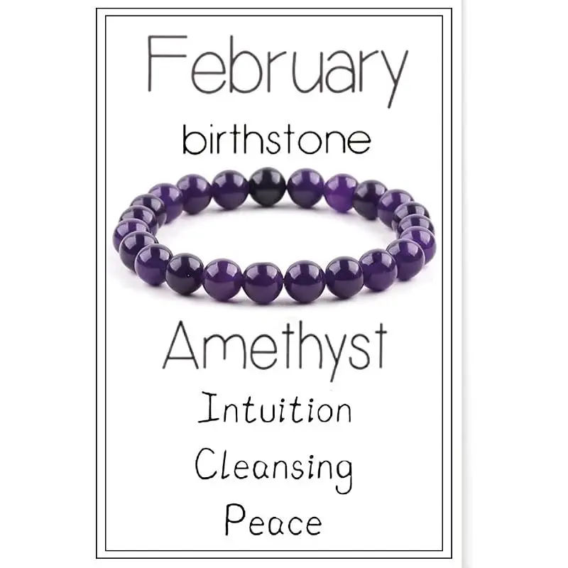Birthstone Crystal Beads Bracelets for Women Men Colorful Stone Bracelet for Women Reduce Anxiety Zodiac Month Bracelet Birthday Graduation Gifts