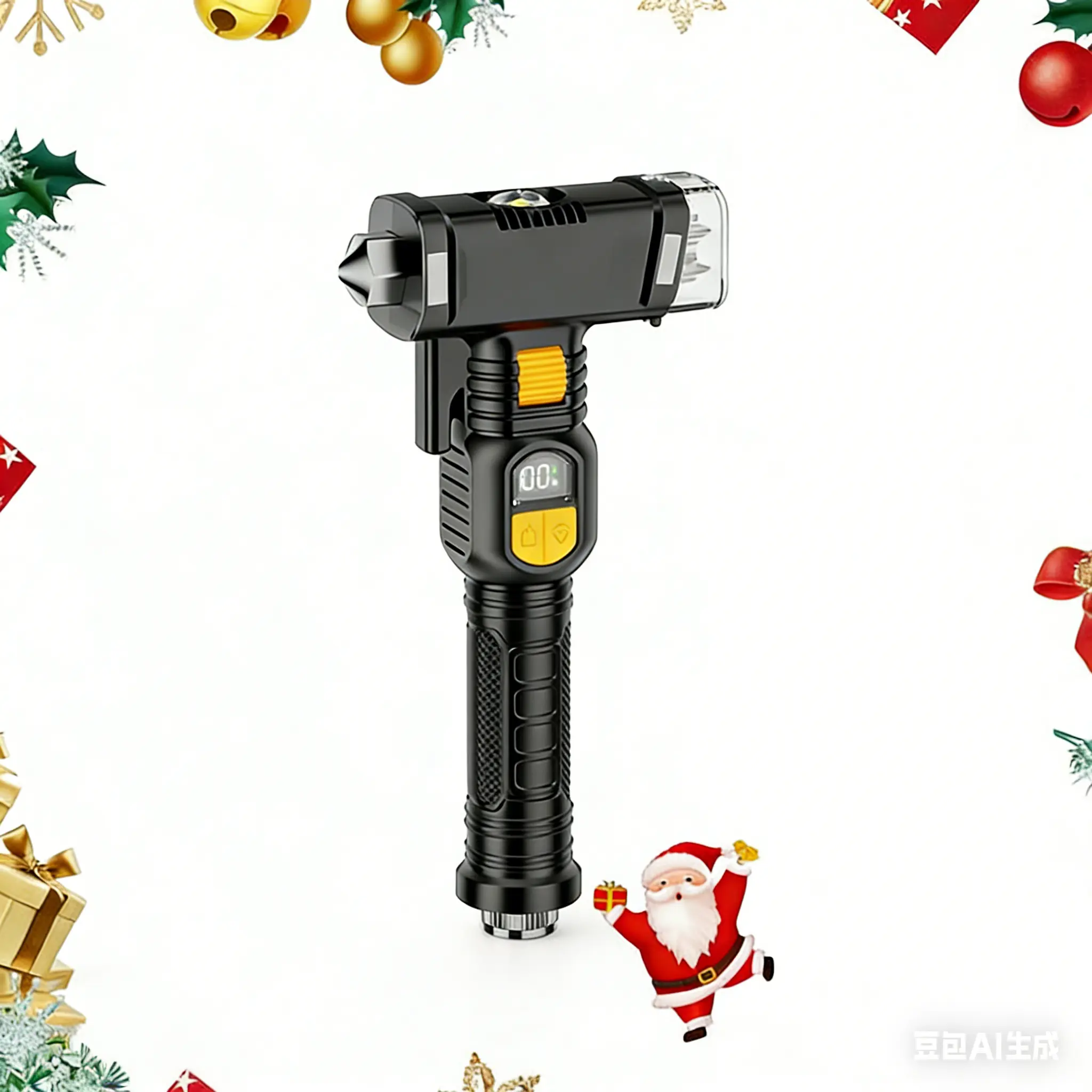 16-in-1 Car Emergency Tool – USB Rechargeable Flashlight with Window Breaker, Seatbelt Cutter, Alarm & Power Bank | Multi-Function Safety Hammer for Cars Holiday Haul Christmas