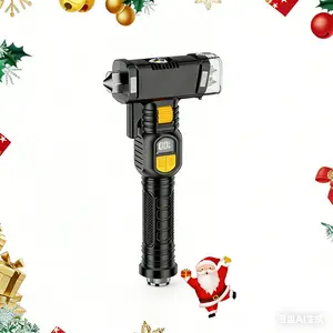 16-in-1 Car Emergency Tool – USB Rechargeable Flashlight with Window Breaker, Seatbelt Cutter, Alarm & Power Bank | Multi-Function Safety Hammer for Cars Holiday Haul Christmas