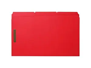 Sparco Fastener Folders w/ 2-Ply Tab 1/3 Ast Tab 50/BX Lgl Red SP17221