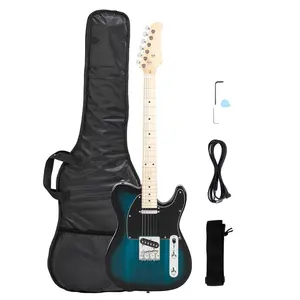 Flower Dance Maple Fingerboard GTL Electric Guitar SS Pickup Blue Right-Handed 22 Frets 6 Strings with Accessories