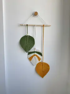 Boho Decor Macrame leaves wall hanging