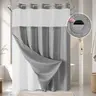 No Hook Washable Waffle Weave Shower Curtain with Snap in Liner -Waterproof Double Layer Shower Curtain With WashableInner Liner, 72 x75 Inch Showercurtain