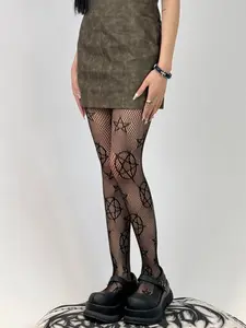 Women's High Elasticity Knitted Stockings, Sexy Hollow Out Design Fishnet Socks, Slim Fit Pantyhose, One Piece Set, Womenswear