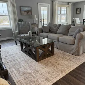 Art&Tuft Washable Area Rug  Large Soft Rugs for Living Room Vintage Beige Carpet  Area Rugs for Bedroom Dining Room Non-Slip Stain Resistant Under Table Rug Available in Various Sizes