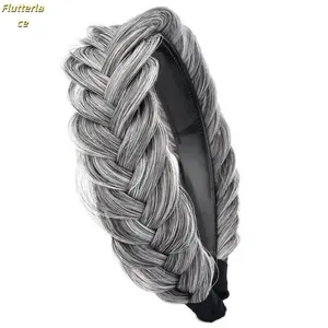 Wide Braided Headband in Sandy Gold, High Elasticity Unisex Hair Clip for Girls and Women, Stylish and Comfortable Hair Accessory, Unique Weave Design Perfect for Everyday Wear, Casual Outfits, Parties, or Sports