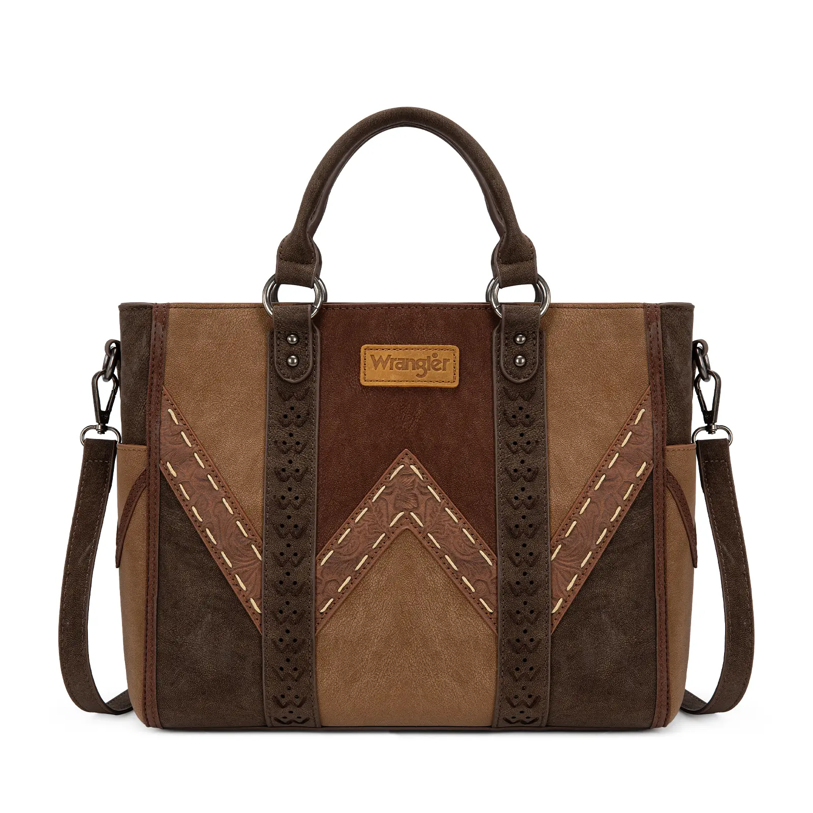 Wrangler 3-Compartment Tote Bag for Women Medium Purse Western Handbags