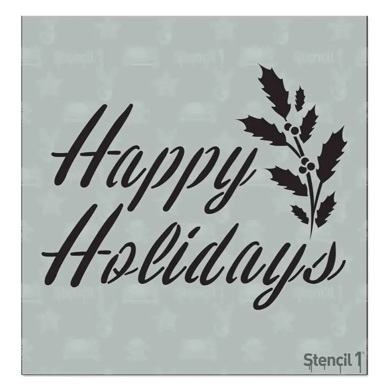 Happy Holidays Stencil – Small (5.75″x6″)