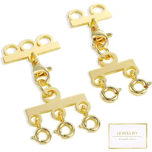 Necklace Layering Clasps 14K  Necklace Separator for Layering Connectors for Multiple Necklaces(2 PCS)